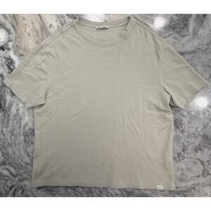 Zara Mens Large Beige Short Sleeve Textured Crewneck T-Shirt Research Yourself